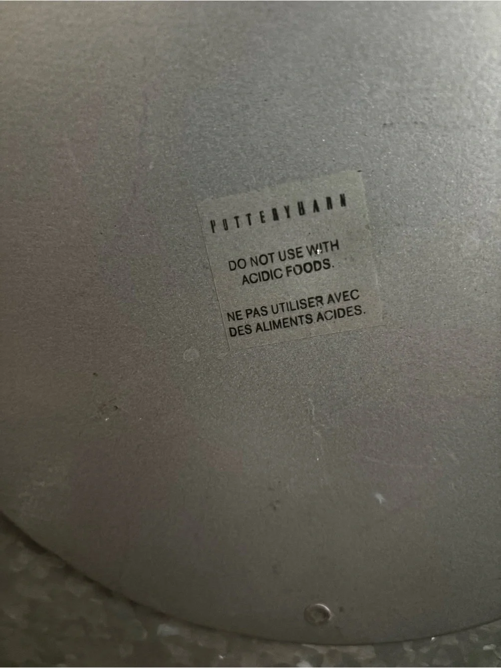 Pottery Barn Silver Metal Plate